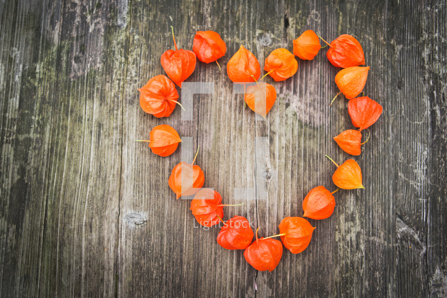 a heart of orange petals 