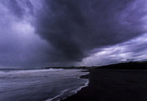 stormy sky over a shore 