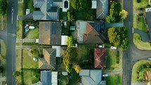 Aerial drone footage of a residential area