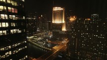 time-lapse Chicago at night 