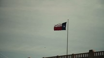 Texas flag blowing in the breeze 