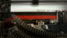 Typewrite typing "Christ is risen!"
