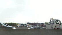 Timelapse of traffic on a freeway.