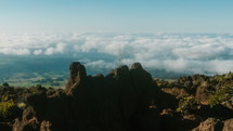 clouds moving over Haleakala volcanic field