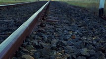 railroad tracks close-up 