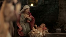 Nativity scene and Christmas gifts 