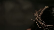 A crown of thorns on Jesus's head 
