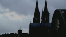 Timelapse of cloud movement over Cologne Cathedral in Cologne, Germany 