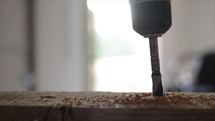 drilling into wood 