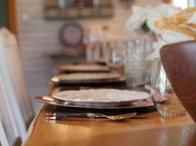 a set table for a dinner party 
