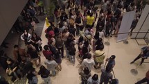 people entering a subway 