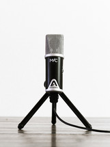 a microphone on a table 