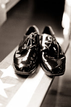 Shiny black shoes