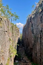 ravine and cliffs 