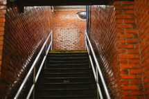 stairway in a brick building