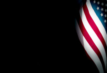 American flag on a black background 