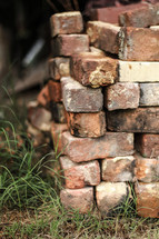 stacked bricks outdoors