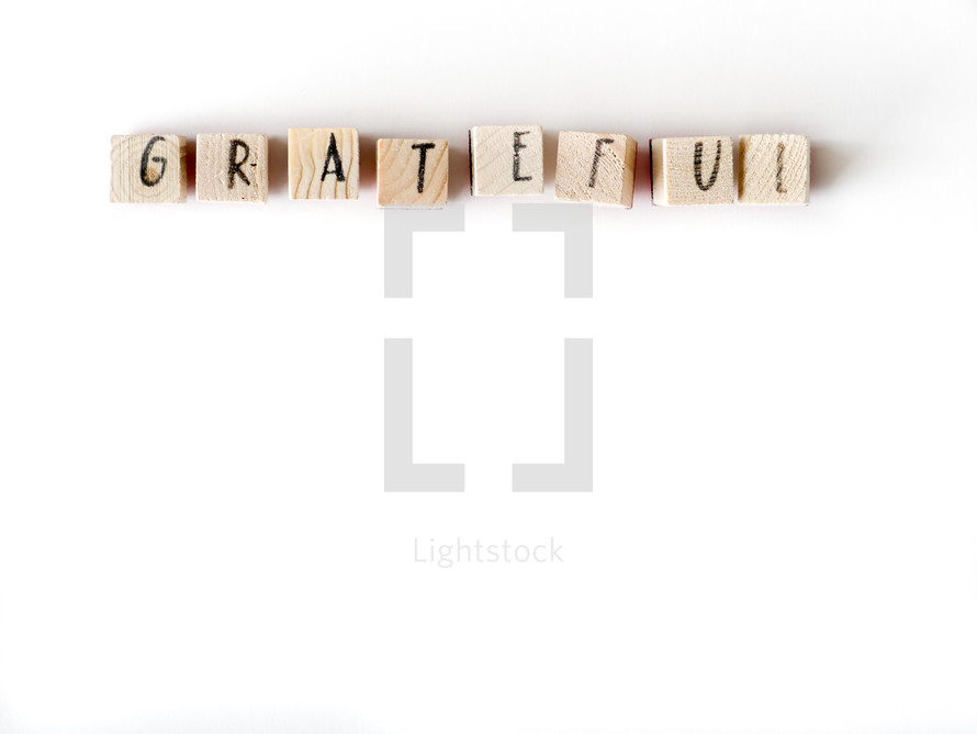 word grateful on a white background 