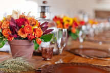Decorations on a table for Fall