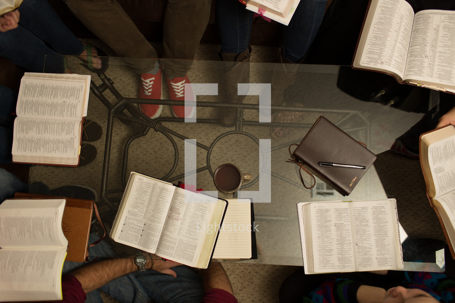 Open Bibles during a Bible study