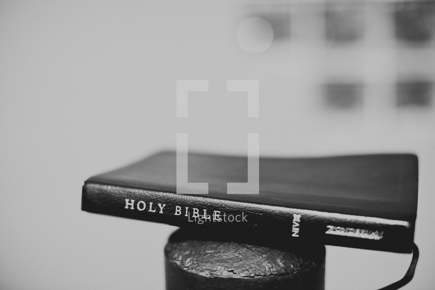 Bible sitting on pole