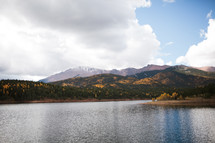 a mountain lake in fall 