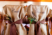 Bride and Groom chairs