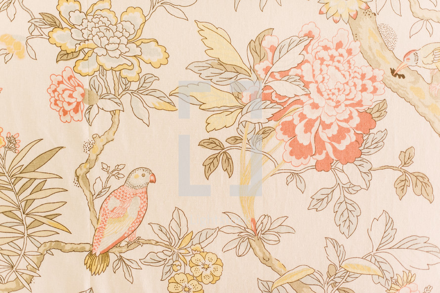 floral pattern background with parrot 