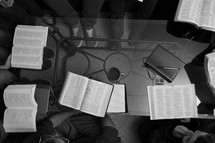 Open Bibles at a Bible study