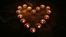 heart shape of candles 