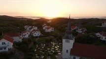Gullholmen Church at sunset 