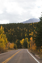 a mountain highway in fall 