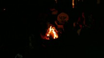 Sitting around the campfire.