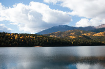 a mountain lake in fall 