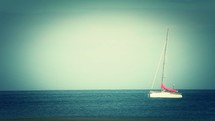 Sailing Boat Parked In Fuerteventura Sea (Canary Islands)