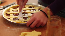 woman making a pie 