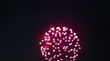 fireworks bursting in the night sky. 