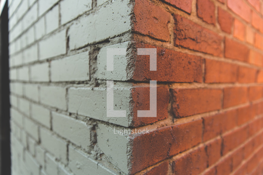 corner of a brick wall 