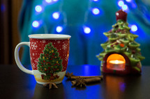 Christmas Mug with Christmas Tree Candle