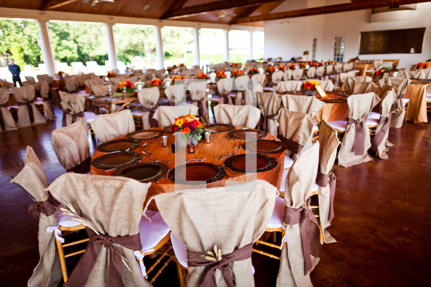 Wedding tables with decorations