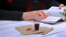 communion and reading the Bible 