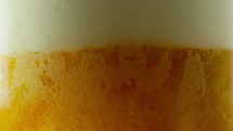 beer foam in a glass 