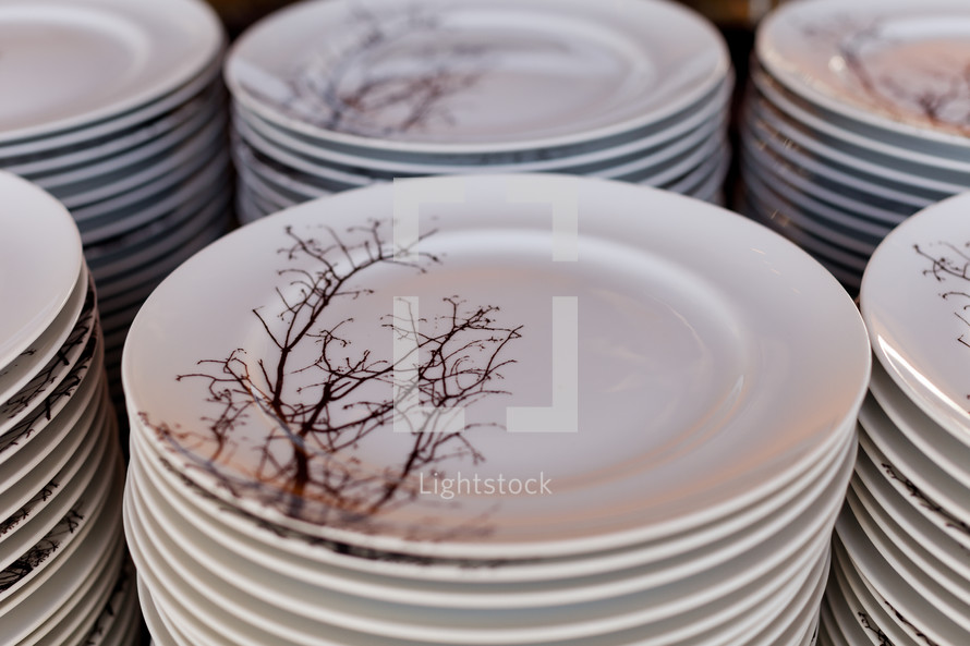 Porcelain plates with design