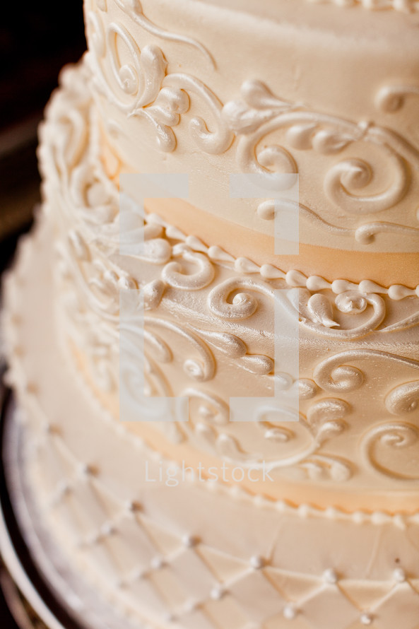 Closeup of wedding cake