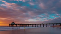 time-lapse of a pier 