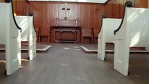 center aisle of a church 
