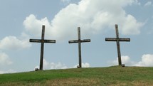three crosses on a hill 