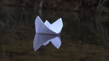 floating paper boat 