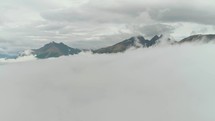 in the clouds on a mountaintop 