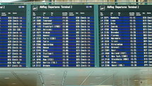 Departure and Arrival board in an Airport terminal 